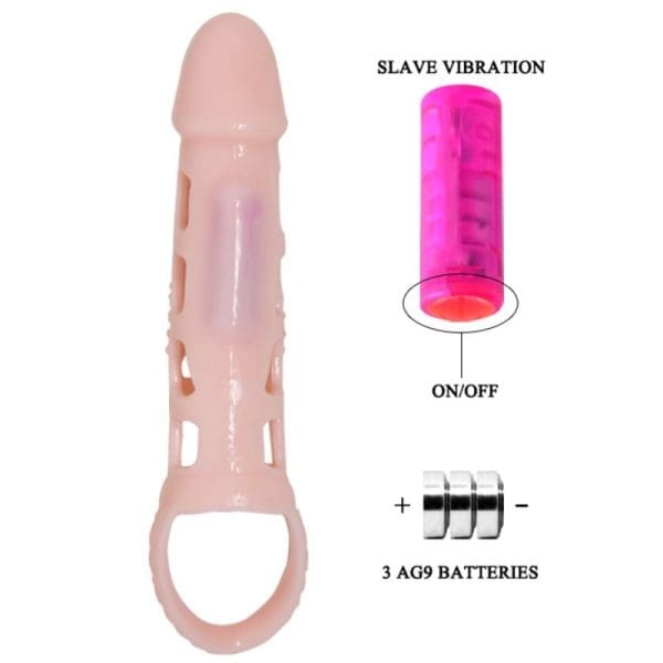 BAILE - PENIS EXTENDER COVER WITH VIBRATION AND NATURAL STRAP 13.5 CM 4